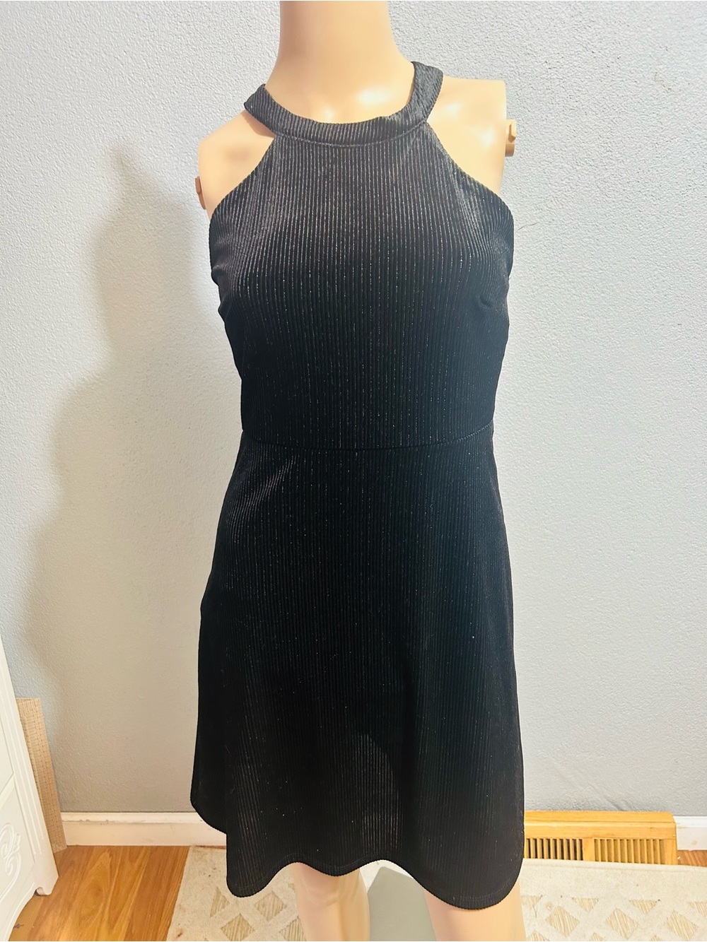 Live to be Spoiled black shimmer skater dress Size small - Picture 6 of 16